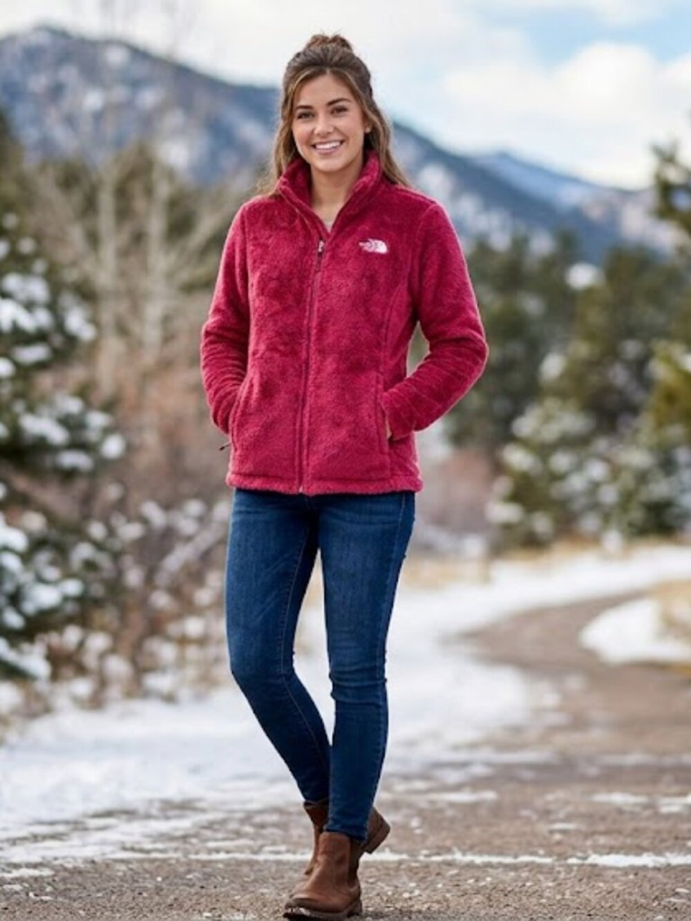The North Face Women's Printed  Osito‎ Jacket Small Purple